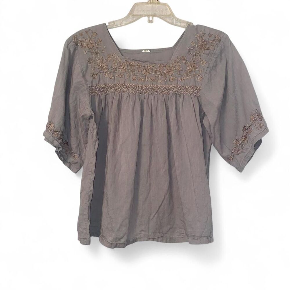 Chan-luu Women's Grey and Brown Blouse